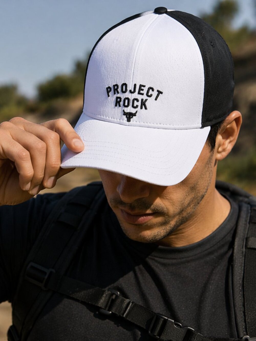 Under Armour Project Rock Trucker Hat White Snapback Dwayne Johnson Cap NEW